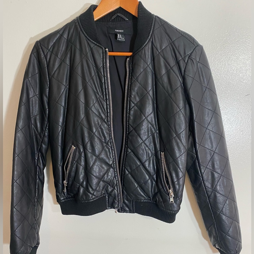 Bomber Leather Jacket from H&M